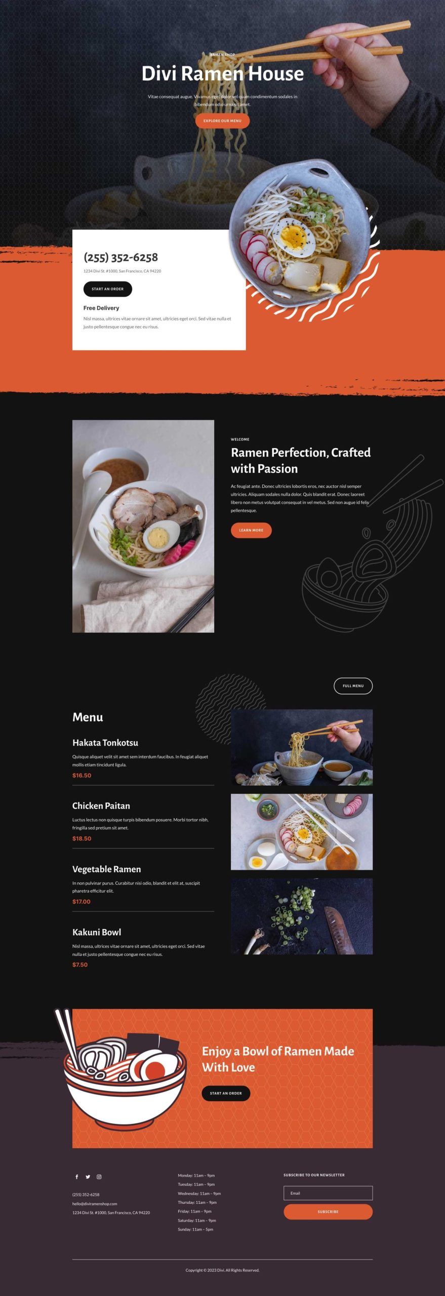 strona internetowa dla restauracji azjatyckiej